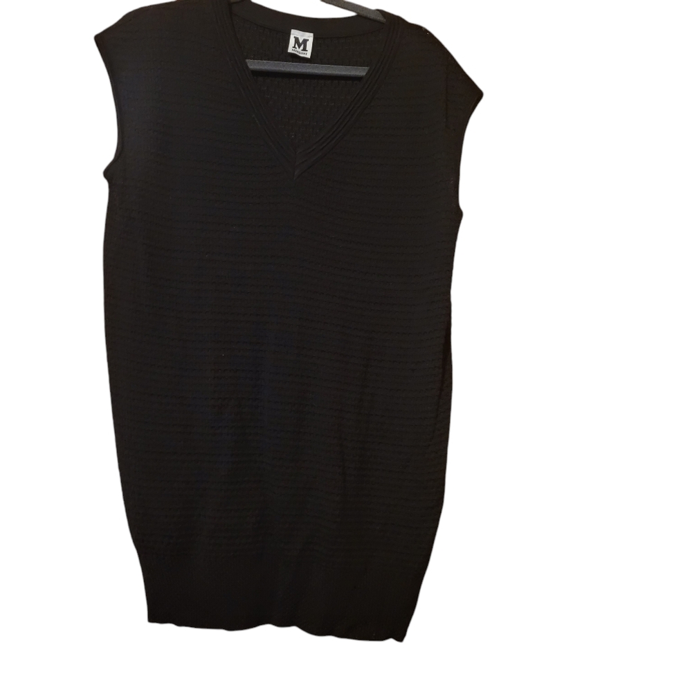 Missoni Man Sleeveless Black Sweater Vest  Size US 10 **FLAWED **